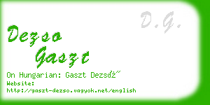 dezso gaszt business card